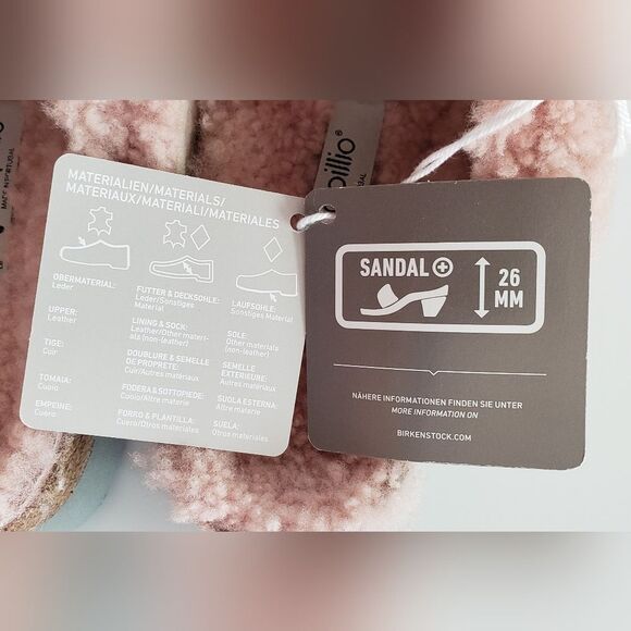 NWT Birkenstock Papillio Big Buckle Teddy Crystal Rose - Picture 14 of 15